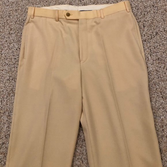 Brooks Brothers Men's 100% Pastel Cream Yellow Wool Pants 36X30 - Picture 4 of 9